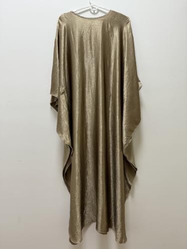 Image of RanRui Caftans for Women Solid Color Chiffon Plus Size Kaftan Dresses Beach Cover Up V Neck Batwing Sleeve Caftans Loungewear