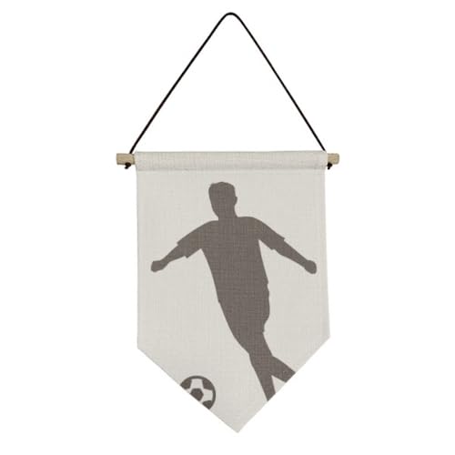Drapeau football outline suspendu pour decoration murale de sport moderne