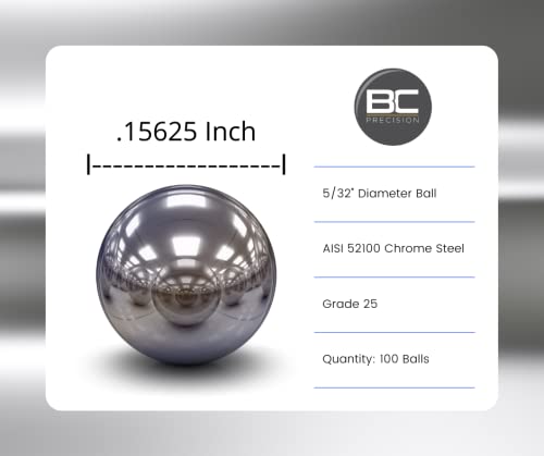 BC Precision 500 Piece Assorted Loose Bicycle Bearing Balls 1/8", 5/32", 3/16" 7/32" & 1/4" (BCBIKE5)
