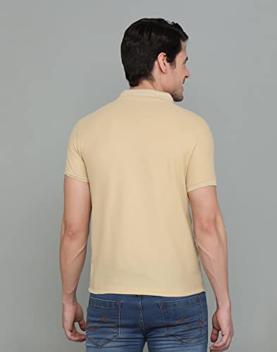 Image of INKKR Men's Polo Neck Half Sleeve Cotton Blend Regular Fit T-Shirt With Pocket