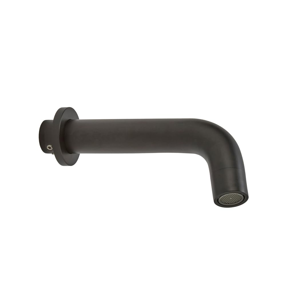 Milano Nero - Modern Wall Mounted Bath Or Bathroom Basin Spout - Black Size 0.551155655