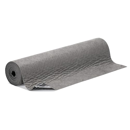 Image of PIG Poly Backed Absorbent Mat Roll | Absorbs up to 7.06 gallons per roll | Heavyweight | 31 inch W x 28.4' L | 10 Pads per roll | PM50822