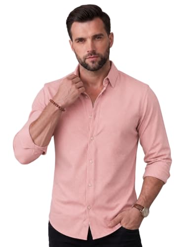 Image of NexaFlair Men's Regular Fit Solid Pattern Laffer Cotton Shirt with Long Sleeve Collared Neck Standard Length and Button Down Closure Type | Mens Casual Shirts | Man's Formal Shirts