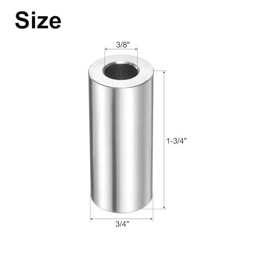 QUARKZMAN 5 Stück Edelstahl Abstandshalter 3/8 Bohrung x 3/4 AD x 1-3/4 Länge Schraube Buchse Glatte Oberfläche Rund Metall Distanzhülsen für M10 Schrauben Bolzen und Stangen