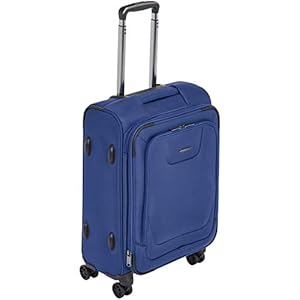 AmazonBasics Expandable Softside Carry-On Spinner Luggage Suitcase With TSA Lock And Wheels – 21 Inch, Blue