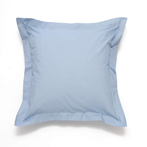 Sancarlos Basic Plain Square Cushion Cover, 100% Cotton, Blue, Size 60 x 60 cm