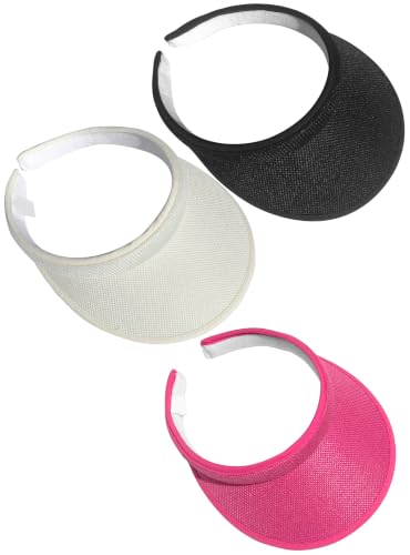 Image of 3 Pieces Clip On Visors Women Men Visor Sun Hats Hat Outdoor Sports Golf Beach Travel Tennis Cap
