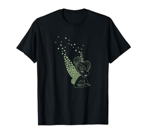 T-shirt Tinkerbell Line Art Clover Wings en coton pour femme