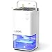EasyAcc® Deshumidificateur d Air 1200ML, Petit Déshumidificateur Electrique Silencieux Econome en Energie, 7 LED Multicolores, Arrêt Automatique Protection Contre le Dégivrage Blanc