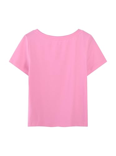 Image of Girls Graphic Tees Crewneck Casual Short Sleeve Shirt Strawberry Cute Summer Tops Pink Strawberry 13-14 Years