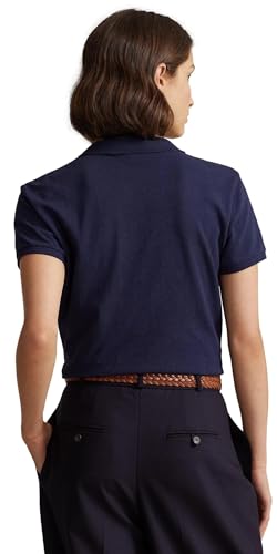 Image of Polo Ralph Lauren Women's Classic Fit Mesh Polo Shirt, Navy, Small