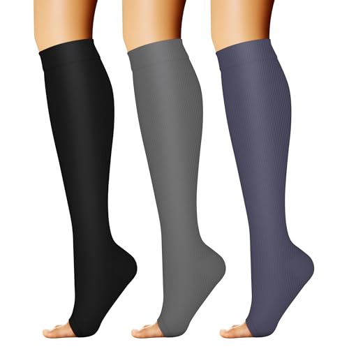 Image of Copper Compression Socks (3 Pairs), 15-20 mmhg is BEST Athletic & Medical for Men & Women, Running, Flight, Travel, Nurses - Boost Performance, Blood Circulation & Recovery