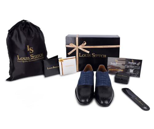 Image of LOUIS STITCH Men's Formal Shoes | Handcrafted European Leather Brogues | Lace-Up Style for Business, Formal (LSEUBGSU)