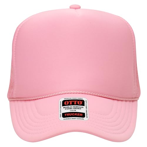 Image of OTTO Polyester Foam Front 5 Panel High Crown Mesh Back Trucker Hats in 97, Bulk, Wholesale