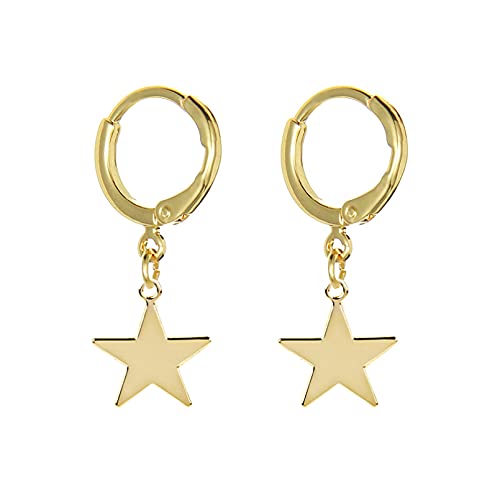 Boucles d'oreilles argent femme créoles pendentif Vierge tendance mode