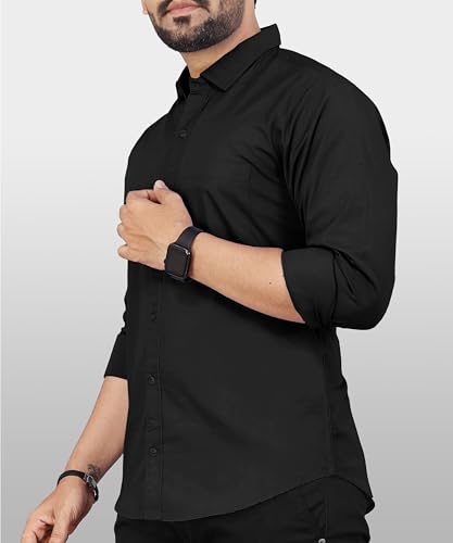 Image of Men's Cotton Full Sleeve Shirt | Regular Fit Casual & Formal Wear with Patch Pocket