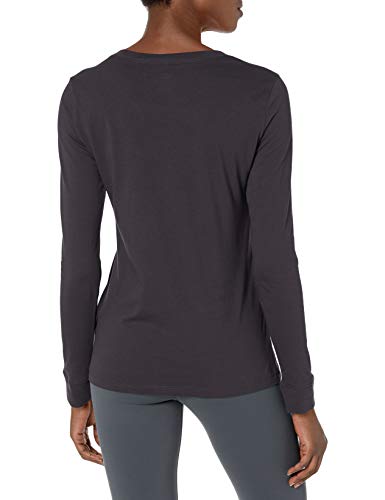 Nike Women's Sportswear Tee Long Sleeve Varsity Crew, Black/Gunsmoke, XX-Large