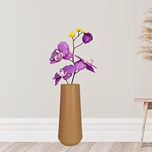 SHAVI DE Finlay Small Ceramic Flower Vase for Living Room, Bedroom, Dining Table, Home Decoration, Without Artificial Flowers (H - 16 X D - 4.5 cm) (Ginger)