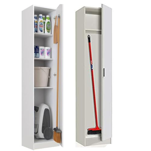 HABITMOBEL Armario de baño o Cocina Madera con colgadores y estantes adicionales, Modelo Remix Alto (181cm) - imagen 6