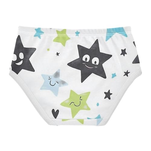 Girls' Hipster Panties Organic Underpants for Young Girls Colorful Star Pattern2