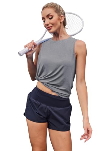 Image of Womens Workout Tank Tops Lightweight Sleeveless Shirts for Women Loose Fit Tops for Athletic Running Tennis Yoga