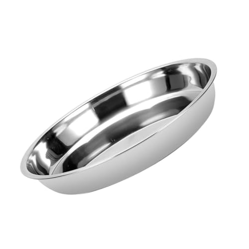 Cabilock 1pc Camping Stainless Dishes Plate Round Bbq Dessert Plate for Outdoor Cooking Barbecue Plates for Family Gathering Dish Disk Food Container Silver