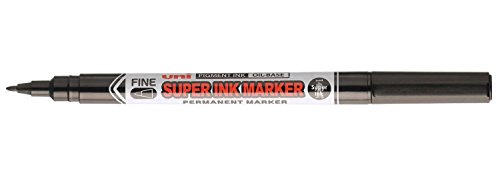 Marqueur permanent noir Uniball fin 0,9mm pour écrire sans bavure sur le plastique