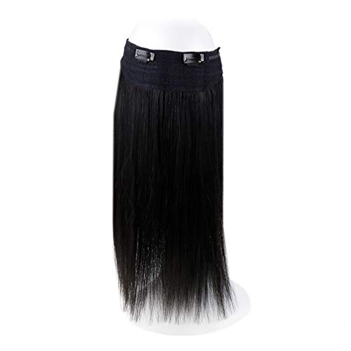 Halo Hair Extension 16 Inches Color 1B Off Black Human Hair 80g Invisible Wire Hair Extensions with Clip in Hair Extensions