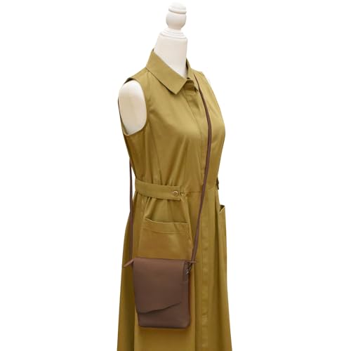 Image of ili New York Leather Mini Sac Crossbody - Genuine Leather Crossbody Bags for Women with RFID Blocking, Adjustable Strap
