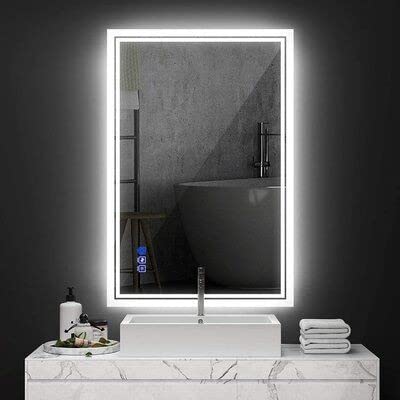 MIRROR WORLD Stylish Rectangular Wall Mirror for Bathroom Mirror 3 Lighting Changeable Feature Color Temperature Adjustable, Mirror for Bedroom/Dressing Room–Rectangle Shape (18x24 inch)-W1.