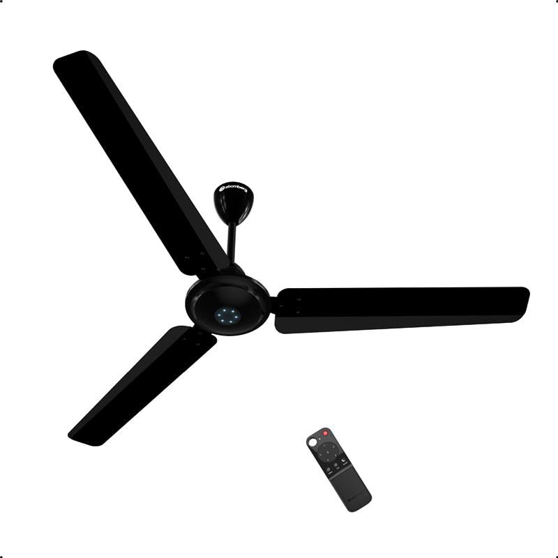 atomberg Ikano 1400mm BLDC Ceiling Fan with Remote Control | BEE 5 star Rated Energy Efficient Ceiling Fan | High Air Delivery with LED Indicators | 3 Year Warranty (Gloss Black)-image-32