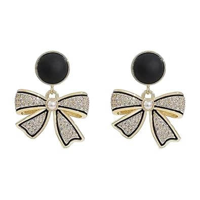 Korean Earrings For Women Girls Fashion Earring Trendy Stylish Fancy Alloy Stud and drop Earring (Black) (B0D537MC9D) Amazon Price History, Amazon Price Tracker