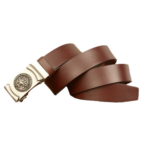 Leather Ratchet Belt With Wild Animal Automatic Buckle - Adjustable Western Strap For Dress Jeans Suits2