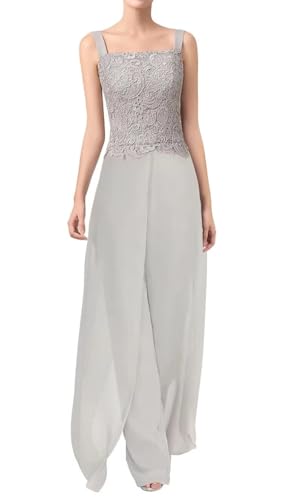 3 Pieces Mother of The Bride Dresses Pant Suits Chiffon Laces Jacket Mother Groom Dresses for Wedding4