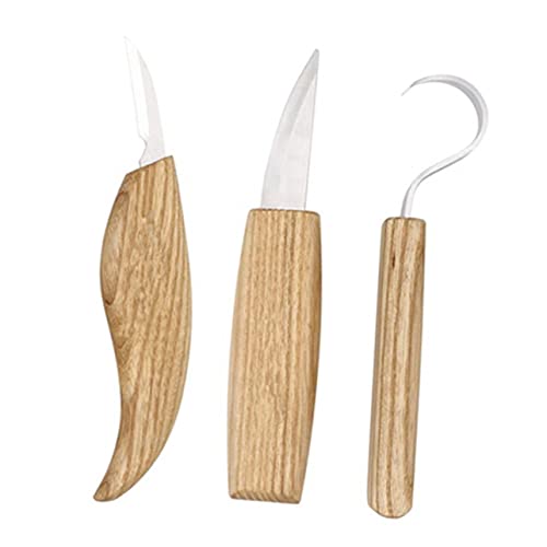 EPIGEIST Utensili Da Intaglio in Legno Lame in Acciaio Inossidabile e Manici in Legno Ergonomici Set Per Principianti e Artigiani Per Incisione Sicuri e Durevoli