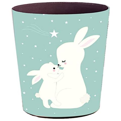 Batop 10L Wasserdicht PU Leder Papierkorb Kinder Cartoon Tier Mülleimer Abfalleimer Papierkorb Motif für Kinderzimmer/Büro/Schlafzimmer Cover