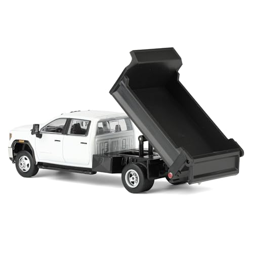 1/64 GMC Sierra 3500HD dump bed diecast metal blanco miniatura 4