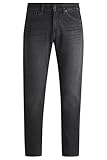 Coupe fuselée BOSS Hommes Onyx BO Jean Tapered en Denim Stretch Confortable Noir
