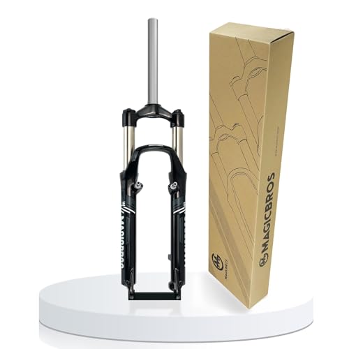HZXQCVB Horquilla 26Inch Mountain Bike Viaje 100mm Horquilla con Suspensión Mecánica Tubo Recto De 1-1/8'' Mando Manual Freno Disco/V Liberación Rápida 9mm Horquilla(26in Black,Grey-1)