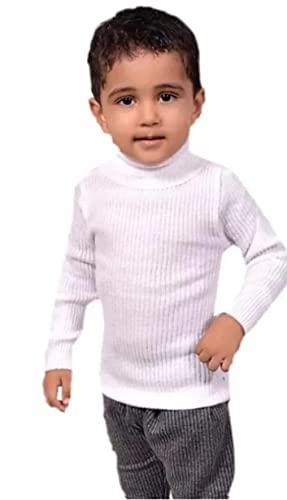 Image of Hyneck Sweater in Yellow Color Baby Casual Winter Full Sleeve Kids Every Wear High Neck for Baby Boys and Baby Girls Skivvy /Skeeve /Skivi Sweater Set