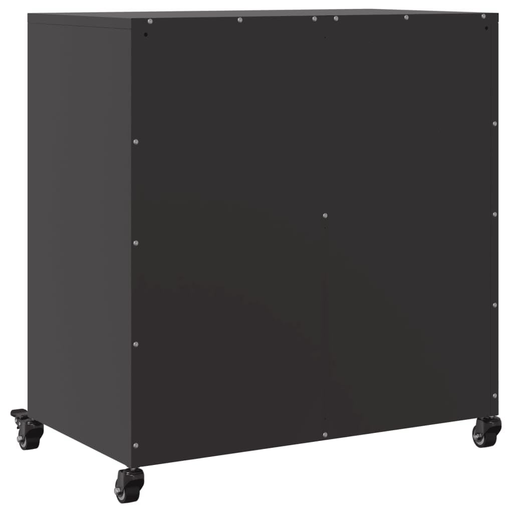 vidaXL Szafka, czarna, 68x39x72 cm, stal