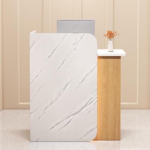 Escritorio de recepción pequeño con cajón con cerradura, mostrador moderno para tiendas de conveniencia, tiendas de ropa, salones de belleza, hoteles, 100 cm