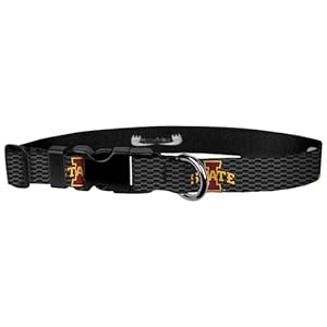 Dog Collar – Iowa State University Adjustable Pet Collars, Carbon Fiber, 1 inch Large