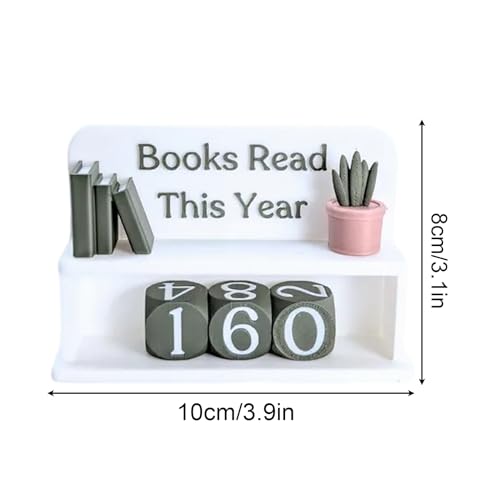 Contador de lectura de libros y rastreador de progreso anual con marcador de madera 6