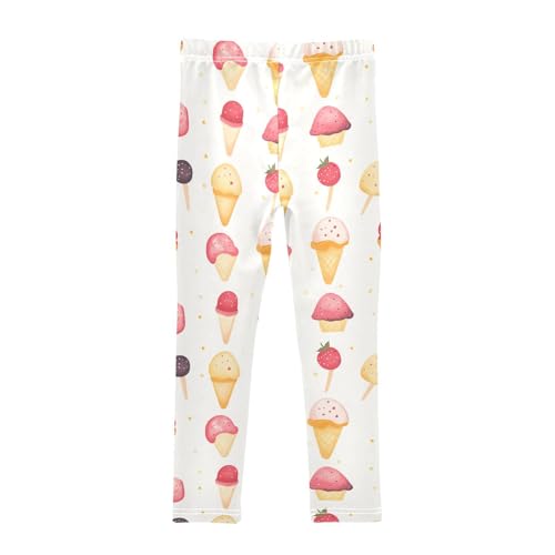 Girls Leggings Cute Ice Cream Soft Toddler Leggings for Girls Kids Pants Size 4T-10T2