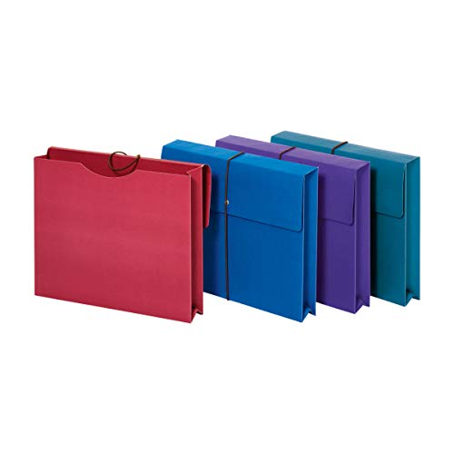 Office Depot Brand Expanding Paper Wallet, 2" Expansion, Letter Size, Assorted Colors, Pack of 4