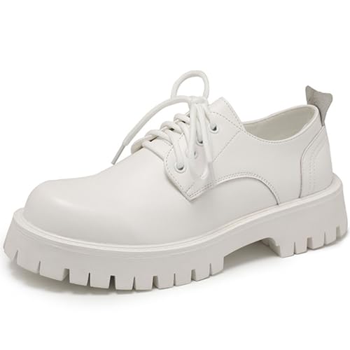 Men's British Style Leather Thick Bottom Oxford Shoes Classic Business Comfortable Non-Slip Platform Formal Leather Shoes