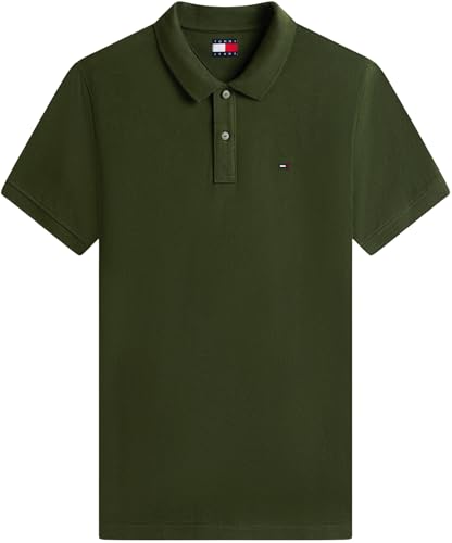 Tommy Jeans Herren TJM Slim Placket Polo EXT Dm0Dm20676 S/S, Grün (Kingston Green), XL 4