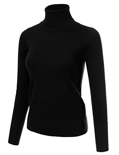 JJ Perfection Stretch Soft Knit Sweater Turtle Neck Long Sleeve Casual Lightweight Pullover Sweater for Womens with Plus Size2