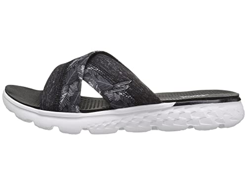 Skechers Performance Women's On The Go 400 Tropical Flip Flop, Black/White Tropical, 10 M US